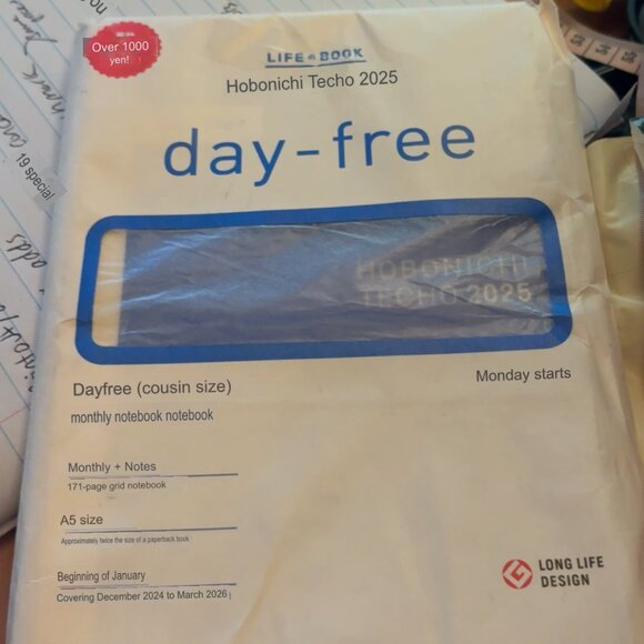 NEW Hobonichi Techo 2025 A5 Day-Free Cousin Size Sealed Package (SKU: 262MI) - Picture 3 of 10